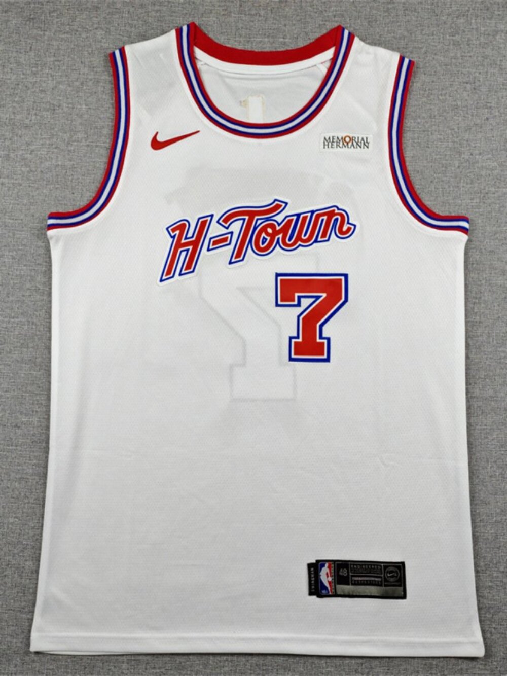 Houston "H-Town" Style Basketball Jersey - White #7